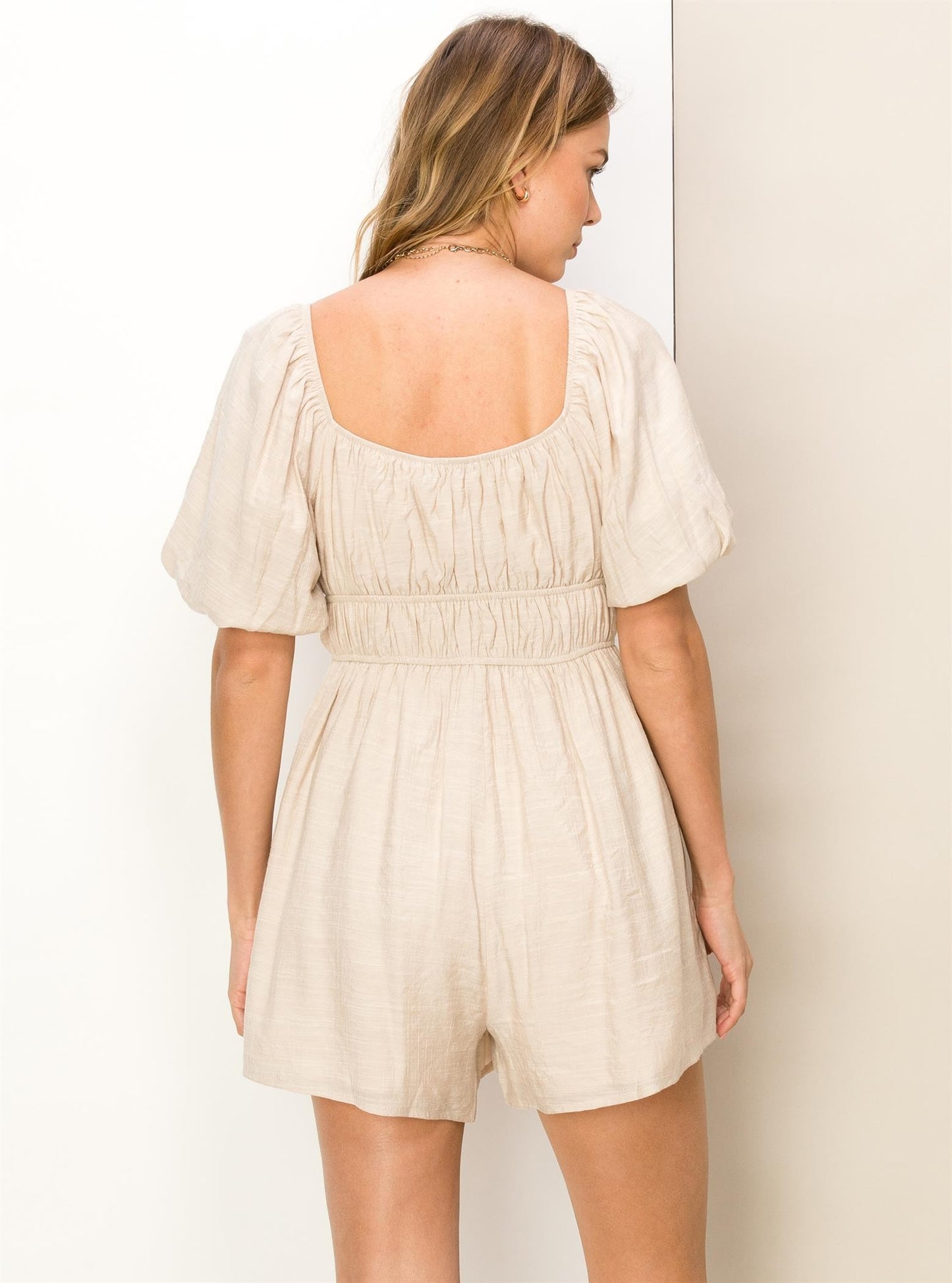 Sandy Pleaded Romper