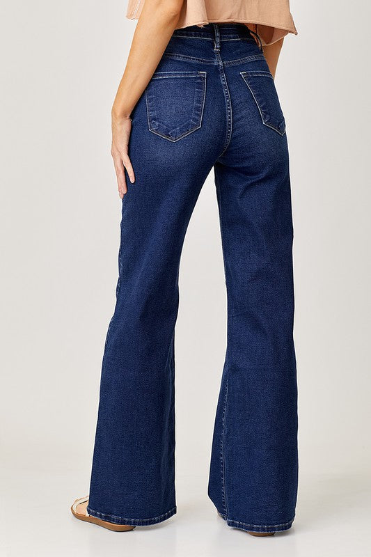 Dakota Mid Rise Wide Leg Jeans