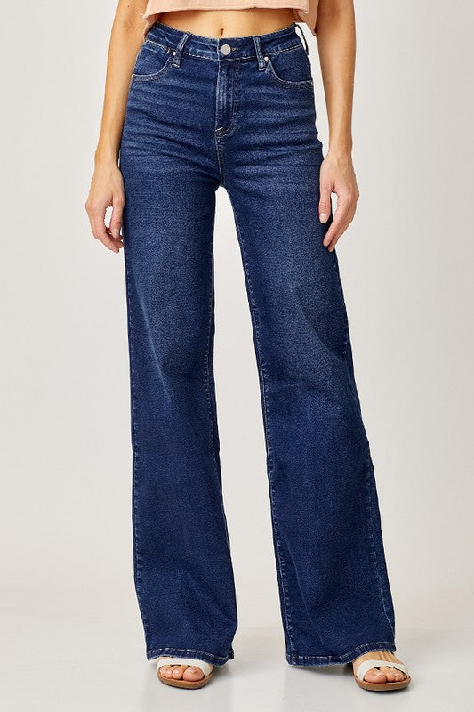 Dakota Mid Rise Wide Leg Jeans