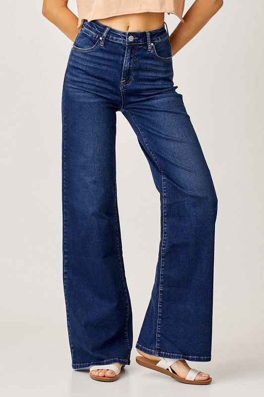 Dakota Mid Rise Wide Leg Jeans