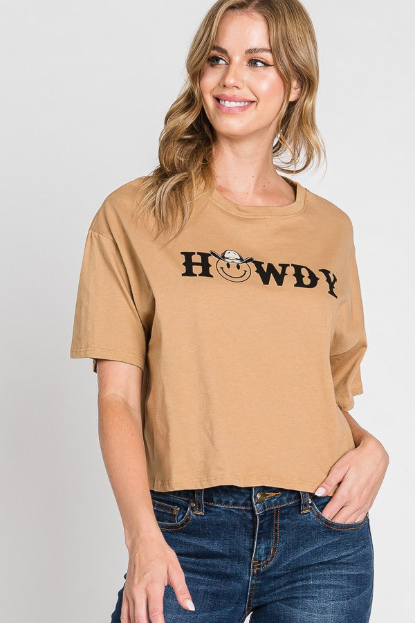 Howdy Lose Crop Graphic Tee