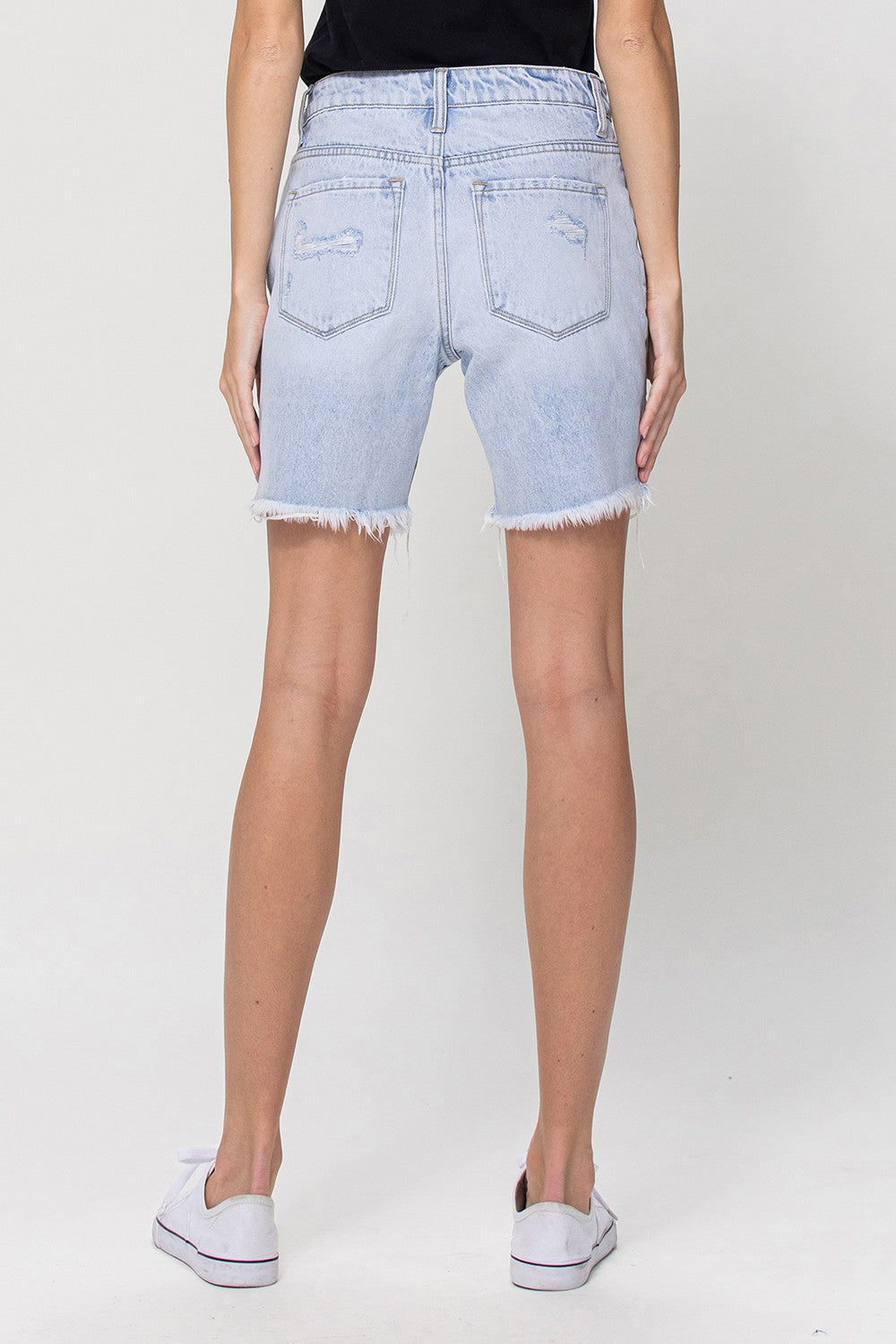 Astrid Distressed Boyfriend Criss Cross Shorts