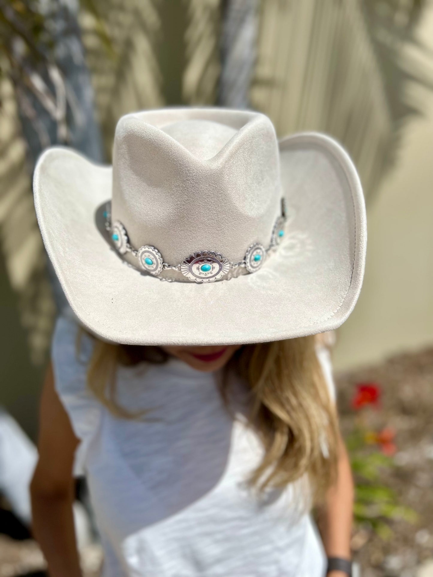 Arizona Scalloped Concho Faux Suede Cowboy Hat