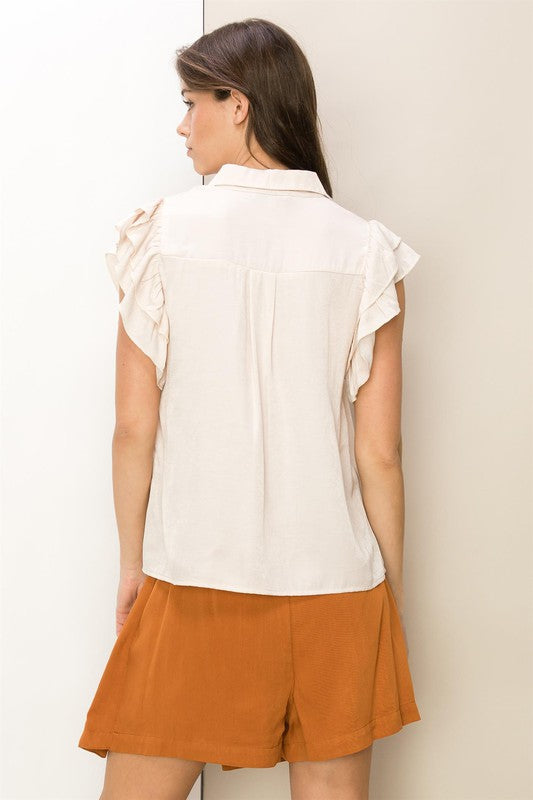 Serena Flutter Sleeve Blouse