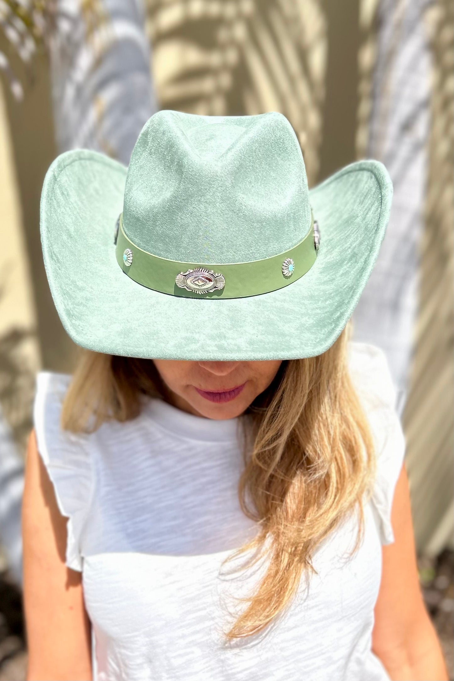 Lacy Faux Suede Cowboy Hat