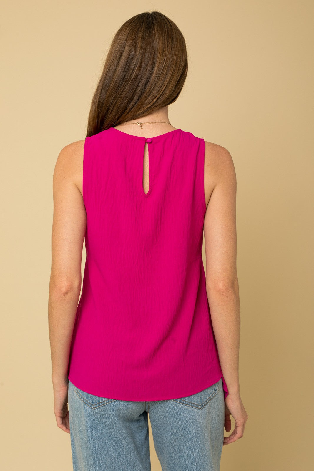 Feisty Fuchsia Front Tie Blouse