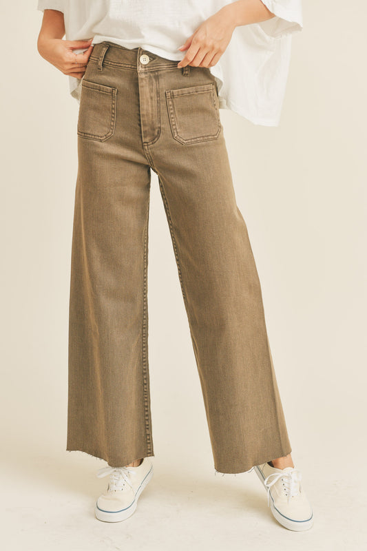 Brooks Straight Wide leg Cropped Jeans