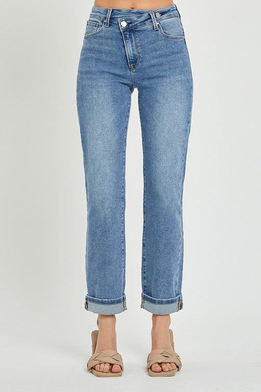 Amber Cross Over Straight Jeans