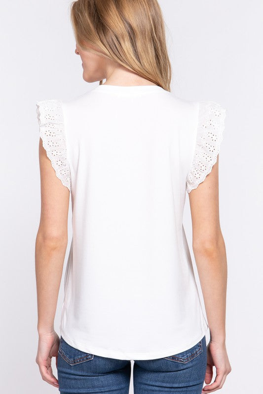 Sadie Lace Ruffle Blouse