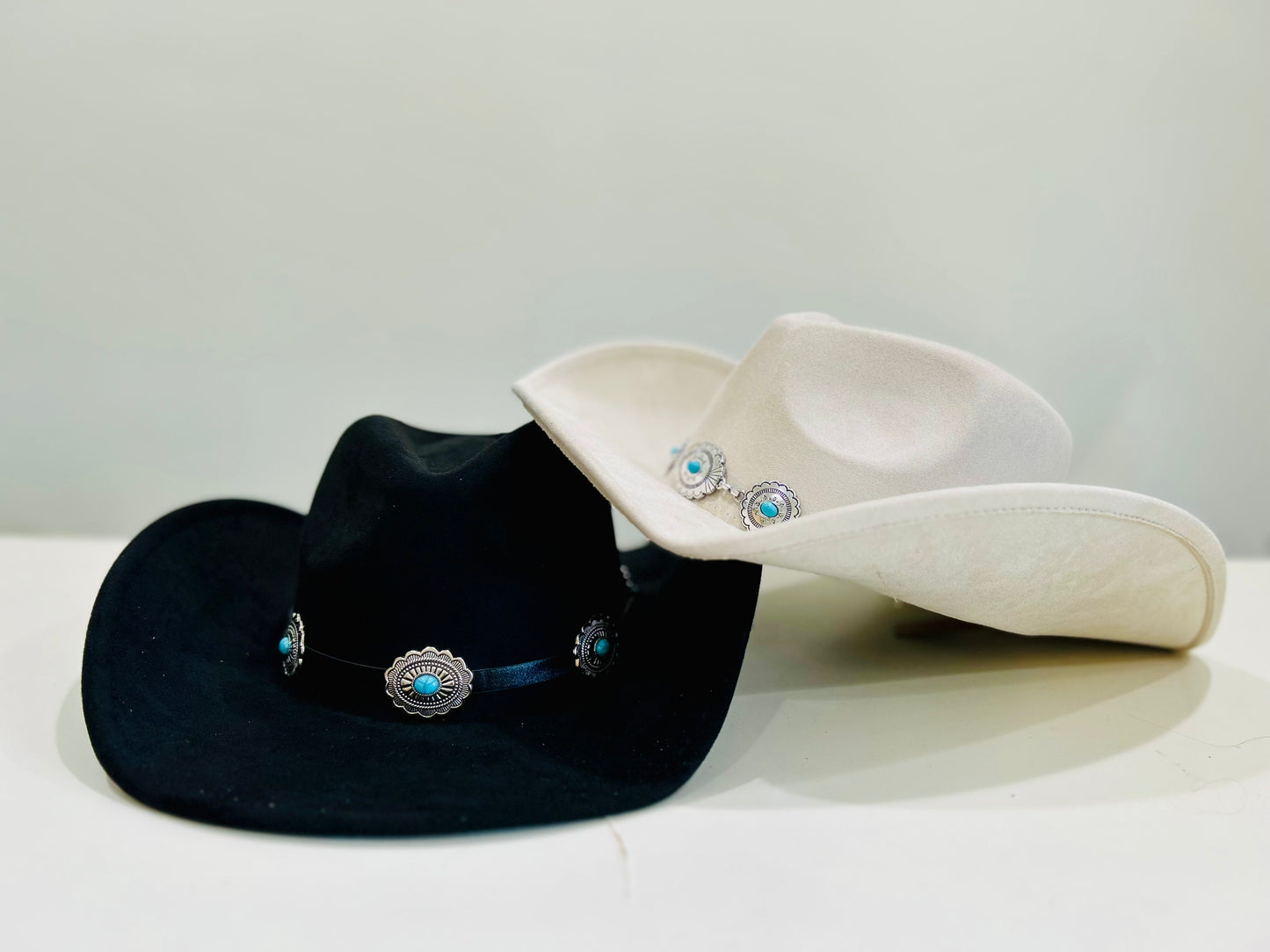 Arizona Scalloped Concho Faux Suede Cowboy Hat