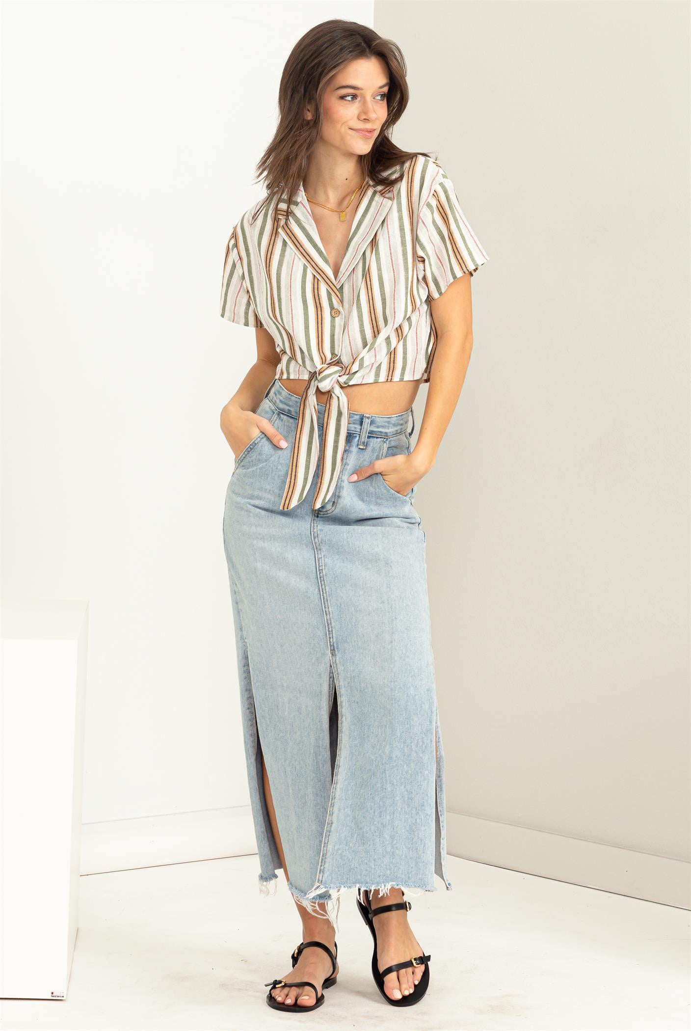 Rae Tie-Front Detail Blouse
