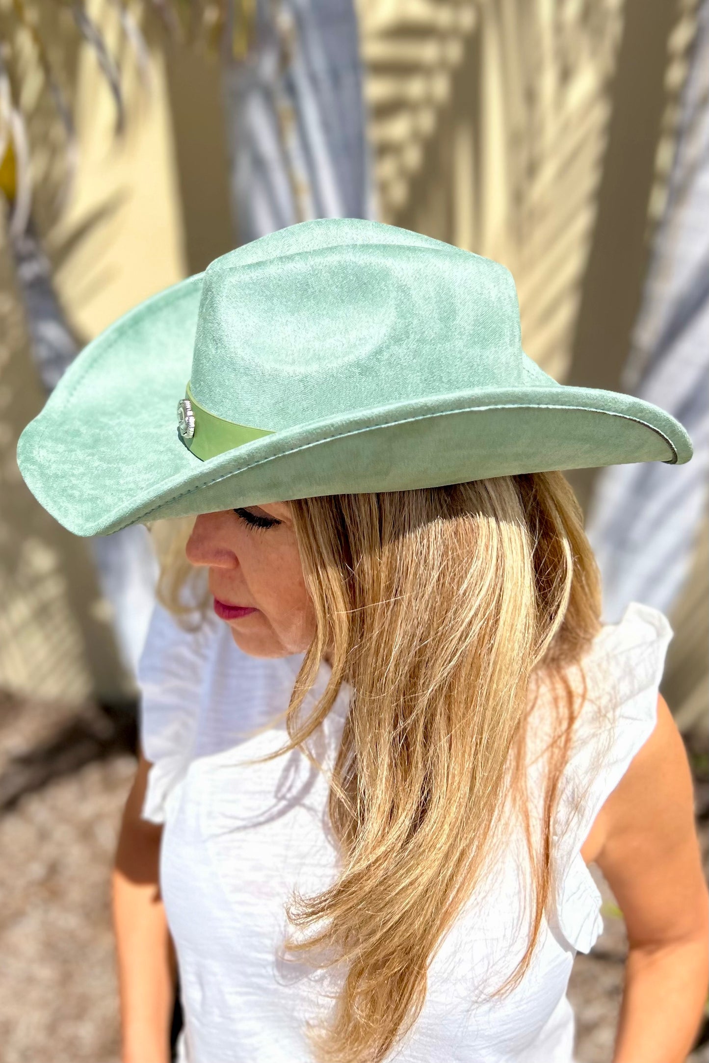 Lacy Faux Suede Cowboy Hat