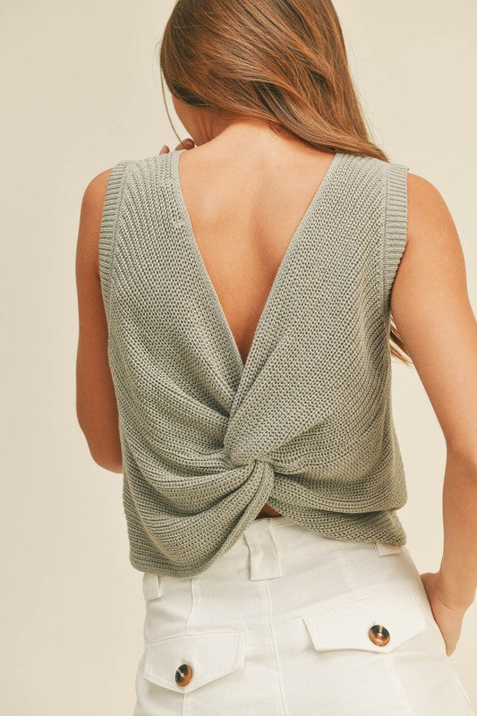 Back twist Knit Blouse